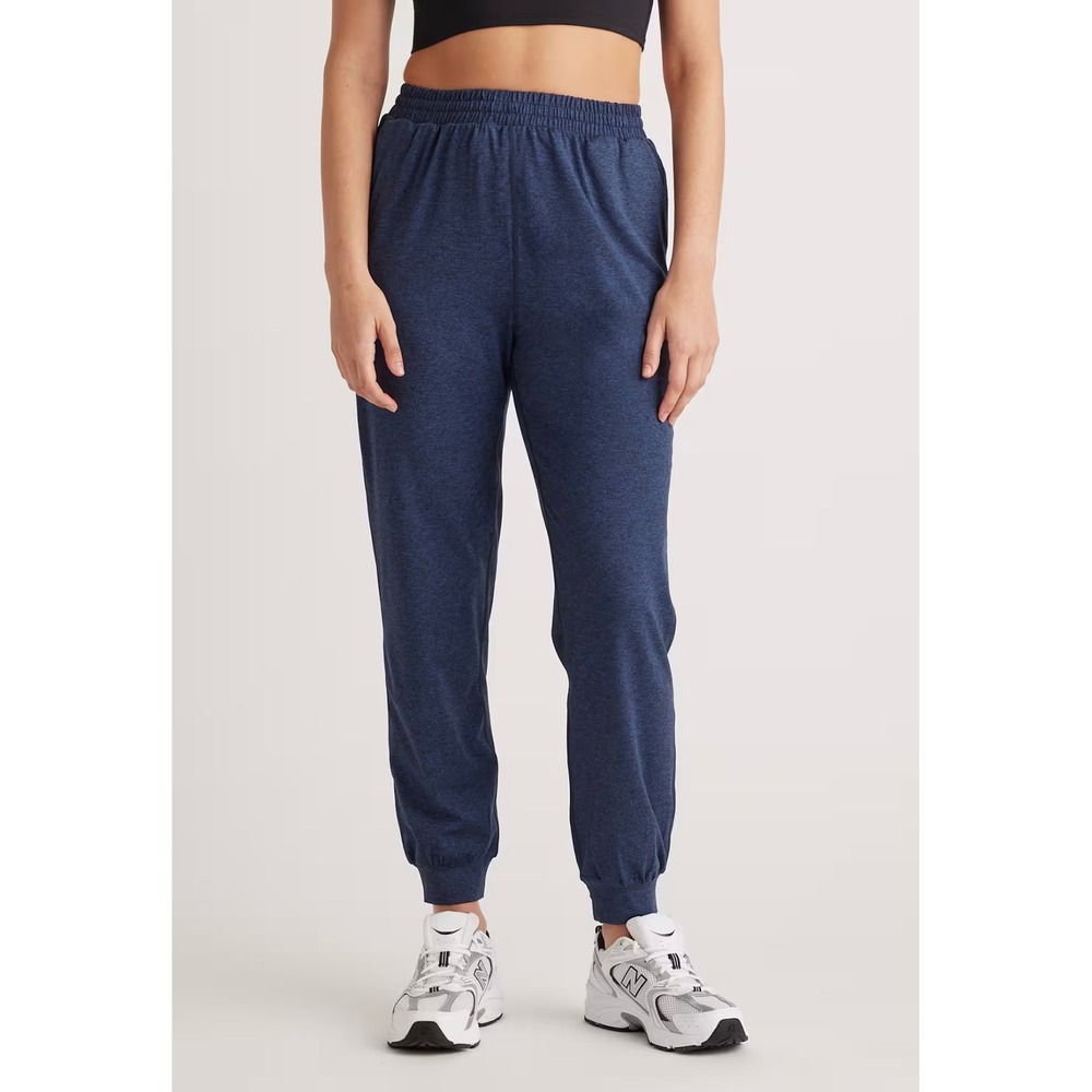 Quince Flowknit High Rise Boyfriend Jogger Heather Navy Medium Sweatpants Lounge
